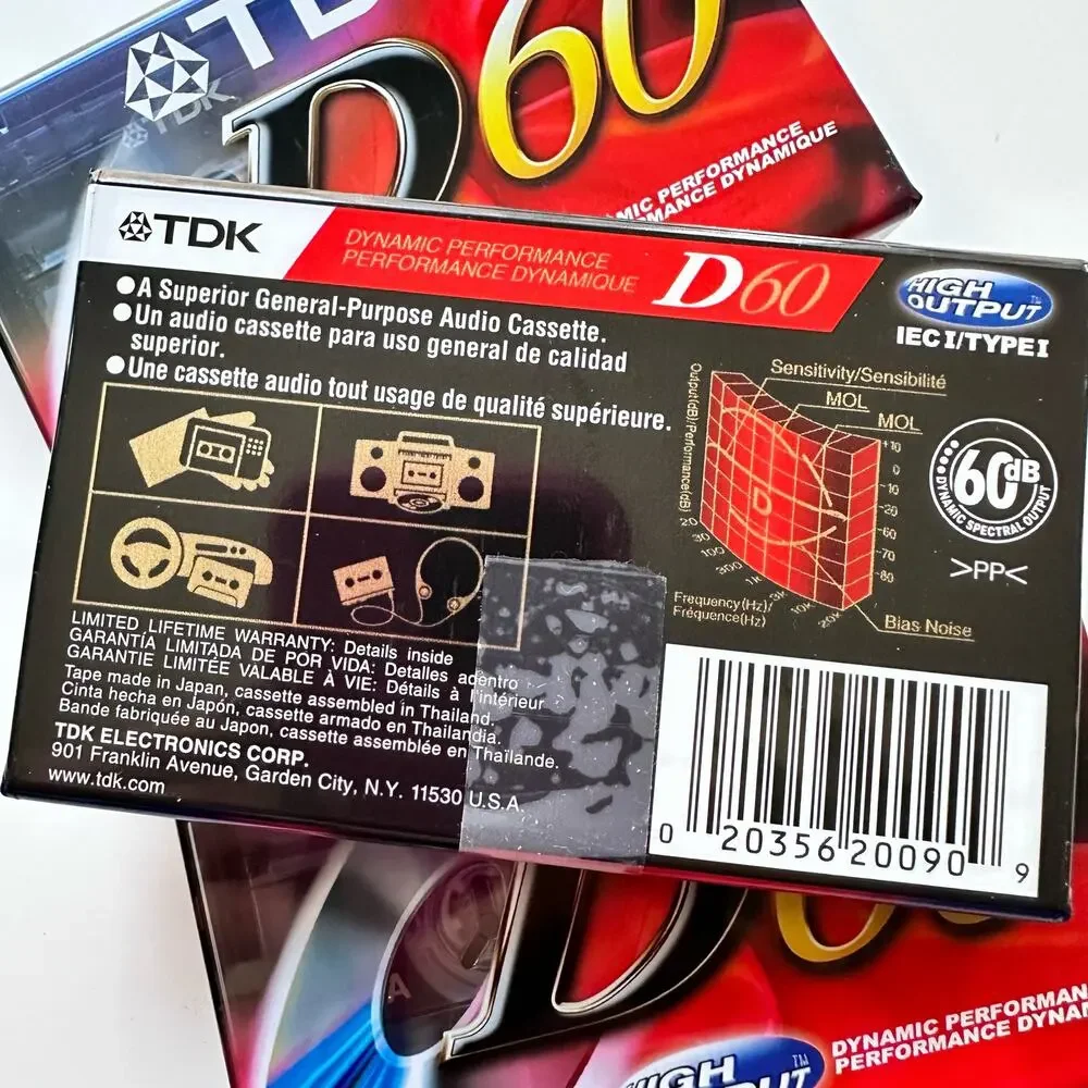x3 NEW TDK D60 AUDIO CASSETTE TAPE IEG I/TYPEI Blank